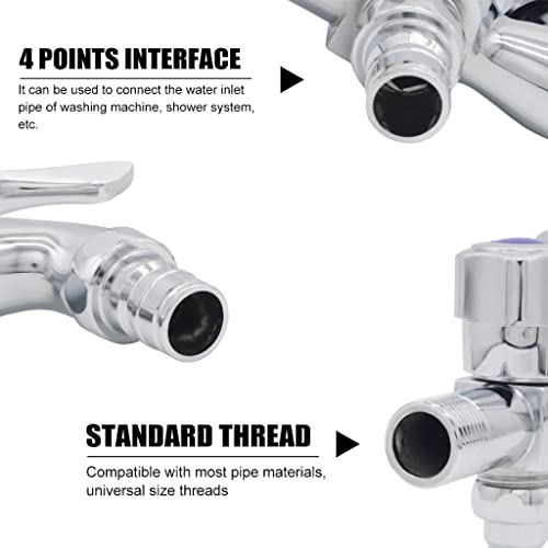 HASTHIP® 2 in 1 Brass Dual Tap for Washing Machine, Two Way Tap for Washing Machine, Washing Machine Taps with Wall Flange, Hrome-Plated Copper, for Bathroom/Kitchen (Silver) 2 PCS HASTHIP® 2 in 1 Brass Dual Tap for Washing Machine, Two Way Tap for Washing Machine, Washing Machine Taps with Wall Flange, Hrome-Plated Copper, for Bathroom/Kitchen (Silver) 2 PCS